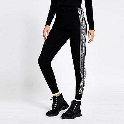 River Island Womens Fairisle Printed Side Joggers
