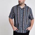 River Island Mens Big And Tall Aztec Print Revere Shirt