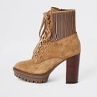 River Island Womens Lace-up High Heeled Hiker Boots
