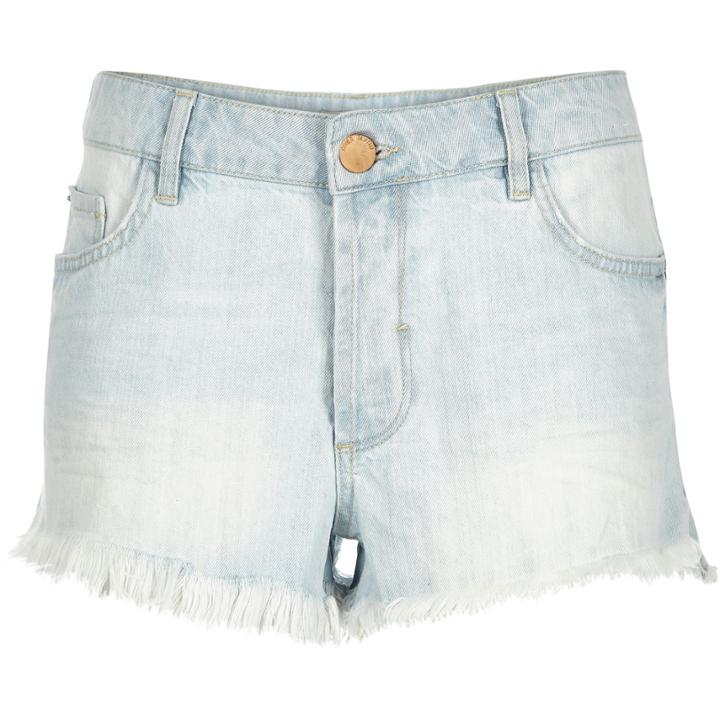 River Island Womens Light Wash Frayed Hem Ruby Denim Shorts