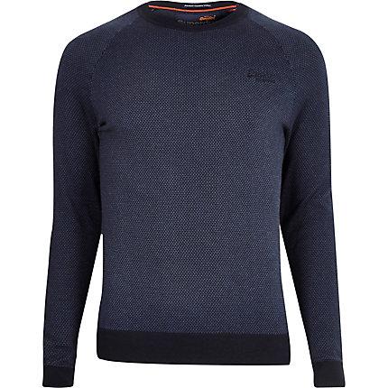 River Island Mens Superdry Logo Embroidery Jumper