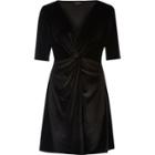 River Island Womens Knot Front Velvet Skater Dress