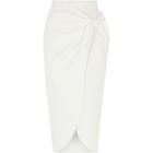 River Island Womens White Tie Front Pencil Skirt