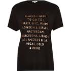 River Island Womens Metallic City Print T-shirt