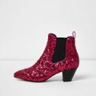 River Island Womens Sequin Embellished Western Ankle Boots