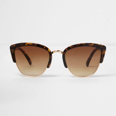 River Island Womens Tortoiseshell Half Frame Sunglasses