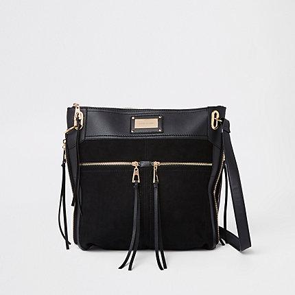 River Island Womens Double Pocket Messenger Bag