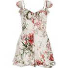 River Island Womens Petite White Floral Bow Back Cami Playsuit