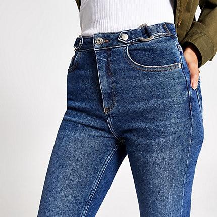 River Island Womens Hailey High Rise Belted Jeans