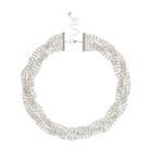 River Island Womens Silver Tone Sparkly Plaited Necklace