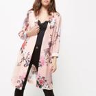 River Island Womens Petite Floral Print Duster Coat