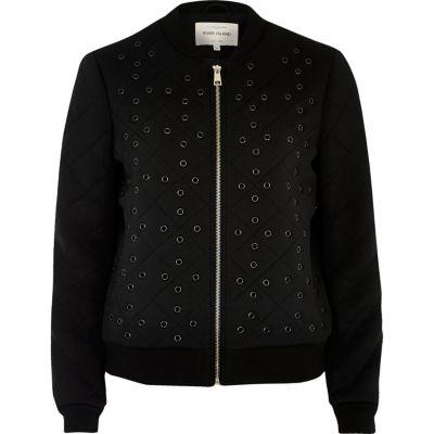 River Island Womens Eyelet Detail Bomber Jacket