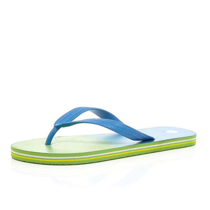 River Island Mensgreen Striped Sole Flip Flops