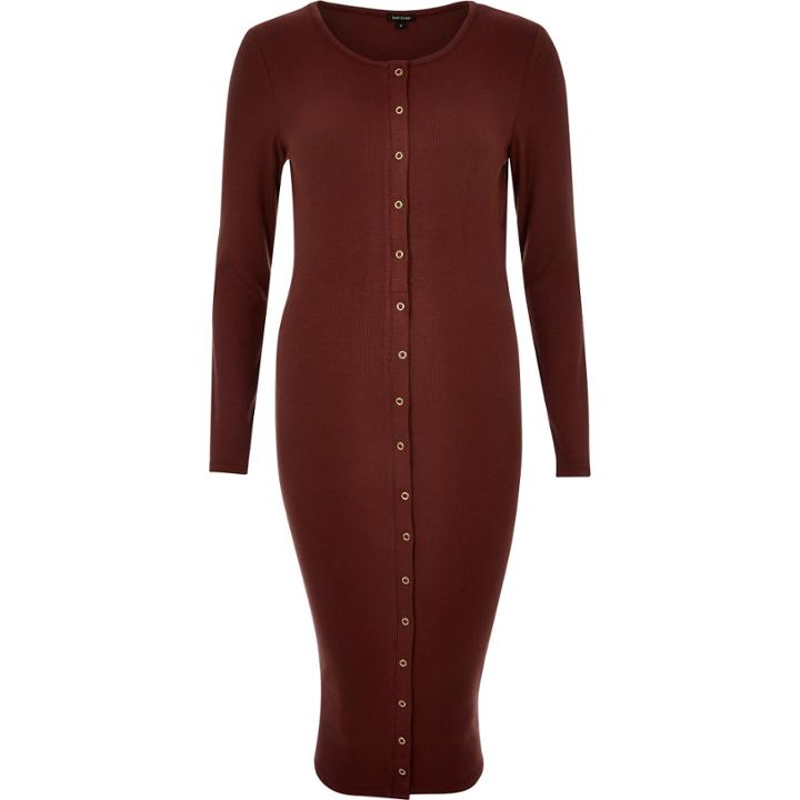 River Island Womens Popper Bodycon Midi Dress