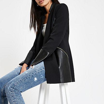River Island Womens Blocked Zip Pocket Blazer