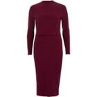 River Island Womens Rib Double Layer Bodycon Midi Dress
