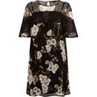 River Island Womens Mesh Floral Print T-shirt Dress
