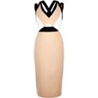 River Island Womens Nude Cut Out Bodycon Pencil Dress