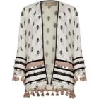 River Island Womens White Embellished Print Long Sleeve Kimono