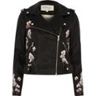 River Island Womens Faux Leather Floral Biker Jacket