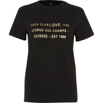 River Island Womens 'coco Club Love' Foil Print T-shirt
