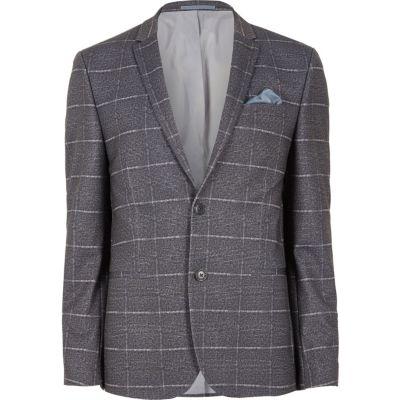 River Island Mens Big And Tall Check Skinny Fit Blazer