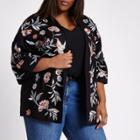 River Island Womens Plus Floral And Bird Embroidered Kimono