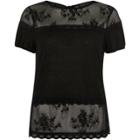 River Island Womens Lace Panel Tie Back T-shirt