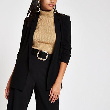 River Island Womens Ruched Button Sleeve Blazer