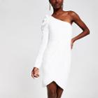 River Island Womens White One Shoulder Bodycon Dress