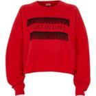 River Island Womens 'lost In Love' Fringe Cropped Sweatshirt