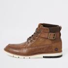 River Island Mens Buckle Lace-up Boots