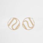 River Island Womens Gold Tone Ri Circle Earrings