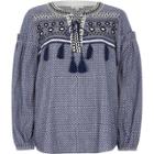 River Island Womens Lace-up Front Print Smock Top