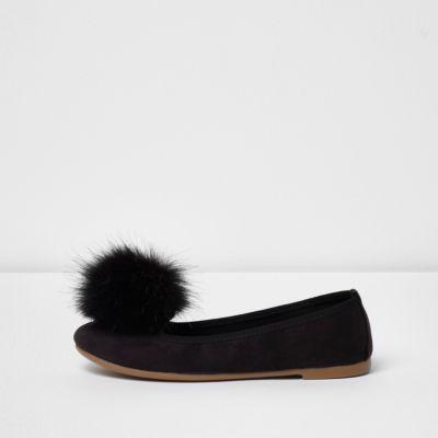 River Island Womens Pom Pom Ballet Flats
