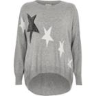 River Island Womens Stud Star Print Knit Sweater