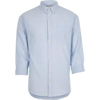 River Island Mens Stripe Print Slim Fit Button-down Shirt