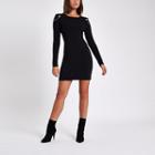 River Island Womens Shoulder Padded Bodycon Mini Dress