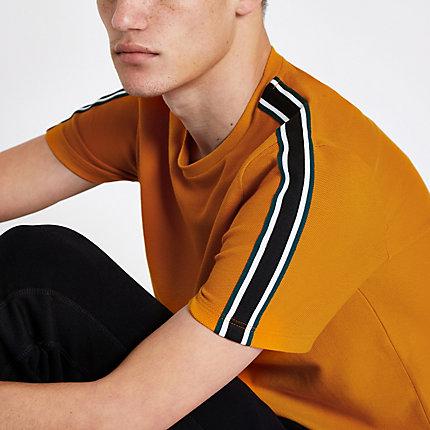River Island Mens Slim Fit Tape Side T-shirt