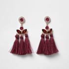 River Island Womens Jewel Embellished Tassel Earrings