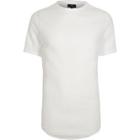 River Island Mens White Waffle Crew Neck Slim Fit T-shirt