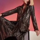 River Island Womens Gold Ri Studio Foil Stripe Suit Blazer