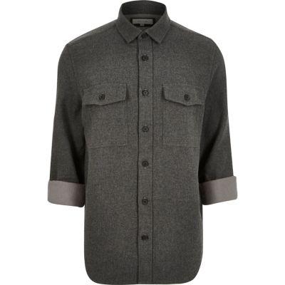 River Island Mens Flannel Two Pocket Overshirt