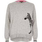 River Island Womens Zebra Print Knit Sweater