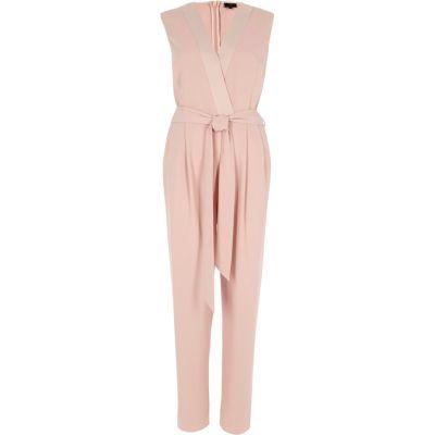 River Island Womens Belted Tailored Jumpsuit
