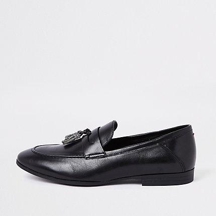 River Island Mens Check Print Tassel Loafers