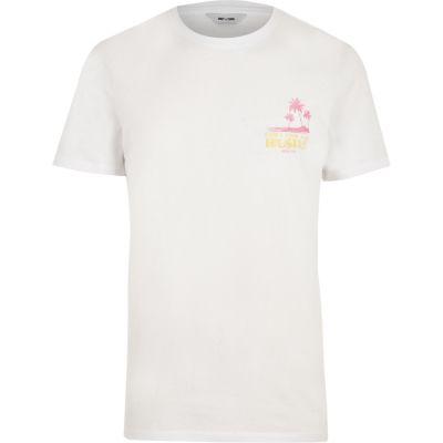 River Island Mens White Only And Sons 'hustle' Print T-shirt