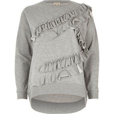 River Island Womens Long Sleeved Frill Detail Sweatshirt
