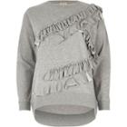 River Island Womens Long Sleeved Frill Detail Sweatshirt