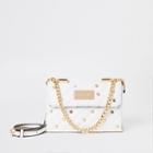 River Island Womens White Quilted Embellished Cross Body Bag